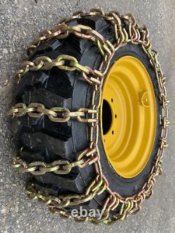 (Pair of 2) 2-LINK Tire Chains for 12X16.5 Skid Steer Tires-12-16.5 Tire Chains