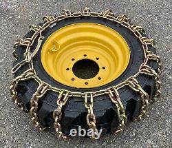 (Pair of 2) 2-LINK Tire Chains for 12X16.5 Skid Steer Tires-12-16.5 Tire Chains