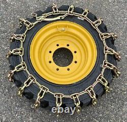 (Pair of 2) 2-LINK Tire Chains for 12X16.5 Skid Steer Tires-12-16.5 Tire Chains