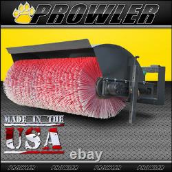 Prowler 72 Inch Hydraulic Angle Broom Sweeper Attachment for Skid Steer Loaders