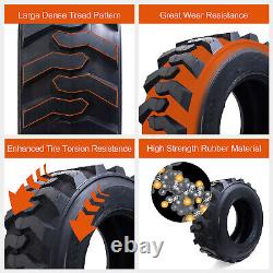 Set 4 12-16.5 Skid Steer Loader Tires 12PR 12x16.5 SKS Heavy Duty Tubeless Tire