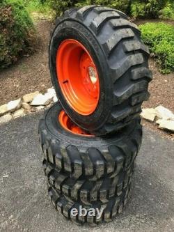 Set of 4-23X8.50-12 Galaxy XD2010 Skid Steer Tires/Rims for Bobcat S70 & more