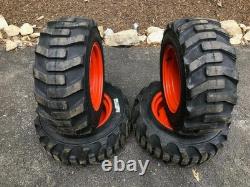 Set of 4-23X8.50-12 Galaxy XD2010 Skid Steer Tires/Rims for Bobcat S70 & more