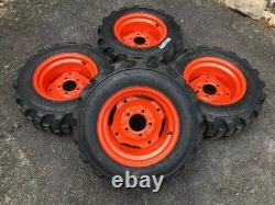Set of 4-23X8.50-12 Galaxy XD2010 Skid Steer Tires/Rims for Bobcat S70 & more