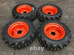 Set of 4-23X8.50-12 Galaxy XD2010 Skid Steer Tires/Rims for Bobcat S70 & more