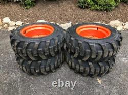 Set of 4-23X8.50-12 Galaxy XD2010 Skid Steer Tires/Rims for Bobcat S70 & more