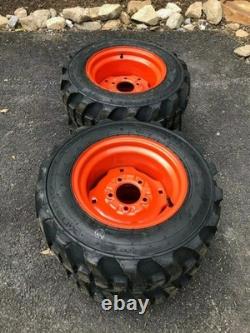 Set of 4-23X8.50-12 Galaxy XD2010 Skid Steer Tires/Rims for Bobcat S70 & more
