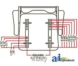 Tractor and Kubota Skid Steer Universal Seat withArms & Slide Track T500BL