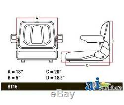 Tractor and Kubota Skid Steer Universal Seat withArms & Slide Track T500BL