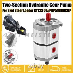 Two-Section Hydraulic Gear Pump PGP51088G3LP Fit AGT Skid Steer Loader KTT23 New