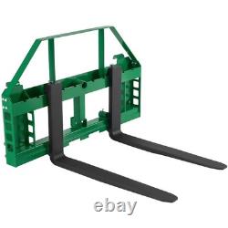 Uimoso Pallet Fork Frame Attachment with 36 Skid Steer Forks for JD Tractors