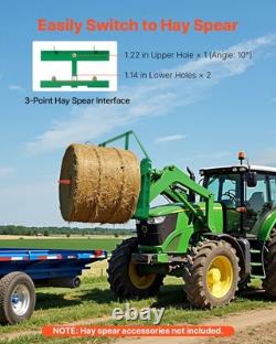 Uimoso Pallet Fork Frame Attachment with 36 Skid Steer Forks for JD Tractors