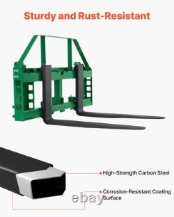 Uimoso Pallet Fork Frame Attachment with 36 Skid Steer Forks for JD Tractors