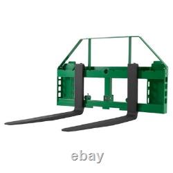 Uimoso Pallet Fork Frame Attachment with 36 Skid Steer Forks for JD Tractors