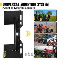 VEVOR 1/4 Thick Skid Steer Mount Plate Quick Attach With 2 Hitch Adapter Black