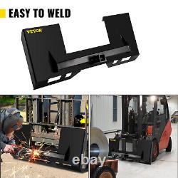 VEVOR 1/4 Thick Skid Steer Mount Plate Quick Attach With 2 Hitch Adapter Black