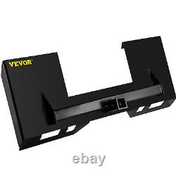 VEVOR 1/4 Thick Skid Steer Mount Plate Quick Attach With 2 Hitch Adapter Black