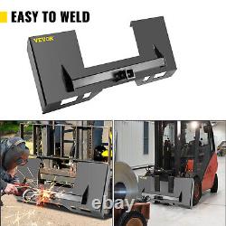 VEVOR 1/4 Thick Skid Steer Mount Plate Quick Attach With 2 Hitch Adapter Gray