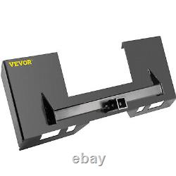 VEVOR 1/4 Thick Skid Steer Mount Plate Quick Attach With 2 Hitch Adapter Gray