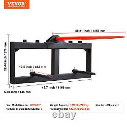 VEVOR 49 Hay Spear Bale Spears Skid Steer Loader Tractor Attachment 1600lbs
