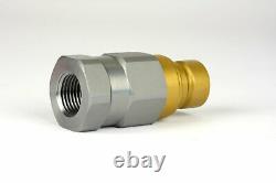 2x 1/2 Npt Paire Hydraulique Flat Face Quick Coupler Skid Steer Bobcat Iso 16028