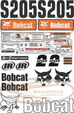 30pcs Bobcat S205 Out Side Decal Kit New Style Skid Steer Numéro Loader