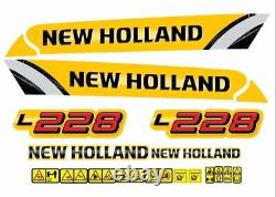 Autocollants / Stickers pour chargeuse compacte New Holland L228 (Ensemble complet compatible)