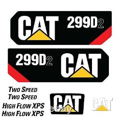 Autocollants de remplacement Cat 299d2 pour chargeuse sur pneus en vinyle laminé durable