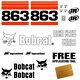Bobcat 863 Skid Steer Set Vinyl Decal Sticker Set Bob Cat 20 Pc Set Made In Usa