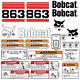 Bobcat 863 V2 Skid Steer Set Décalque De Vinyle Autocollant Bob Cat Usa 25 Set Pc