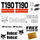 Bobcat T190 Skid Steer Set Vinyl Decal Sticker 20 Pc Set + Applicateur Decal Gratuit