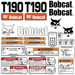 Bobcat T190 Turbo Skid Steer Set Décalque De Vinyle Autocollant Made In Usa- 25 Set Pc