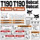 Bobcat T190 Turbo Skid Steer Set Décalque De Vinyle Autocollant Made In Usa- 25 Set Pc