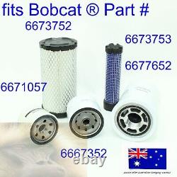 Convient Bobcat Air Cleaner Carburant Moteur Hydraulic Oil Filter Kit De Service 463 Mt52