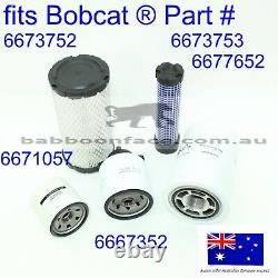 Convient Bobcat Air Cleaner Carburant Moteur Hydraulic Oil Filter Kit De Service 463 Mt52