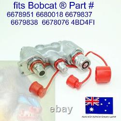 Convient Bobcat Hydraulic Coupler Manifold Bloc & Bouchons De Poussière A220 A300 864 T110 T140