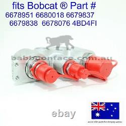 Convient Bobcat Hydraulic Coupler Manifold Bloc & Bouchons De Poussière A220 A300 864 T110 T140