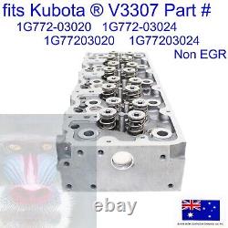 Convient Kubota V3307 Tête De Cylindre Complète Avec Valves Et Ressorts Montage Non Egr