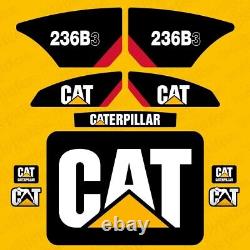 Ensemble de décalcomanies de remplacement pour Caterpillar CAT 236B3 Skid Steer