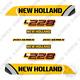 Kit D'autocollants Fits New Holland L228 Pour Chargeuse Sur Pneus - Vinyle 3m ExtÉrieur 7 Ans