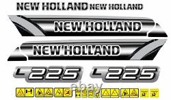 Kit de décalcomanies personnalisées noir et blanc compatible pour chargeuse à direction à glissement New Holland L225