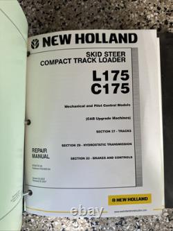 Manuel de réparation OEM New Holland Chargeuse sur roues L175, C175 87630289