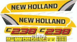 Nouveau Holland C238 Skid Steer Decals / Stickers Ensemble Complet Compatible