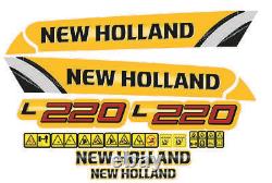 Nouveau Holland L220 Découpes De Chargeuse À Skis / Stickers (ensemble Complète Complète Compatible)