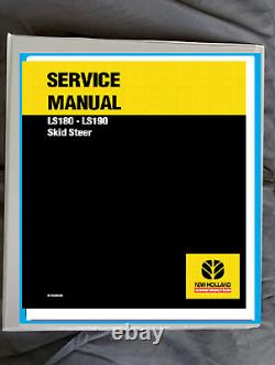 Nouveau Holland LS180 LS190 Skid Steer manuel de réparation et manuel de l'opérateur 2 livres gratuits